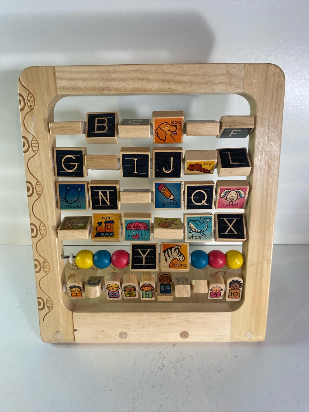B Toys Wooden Educational Easel 
Alphabet Numbers Colors 12”x14”